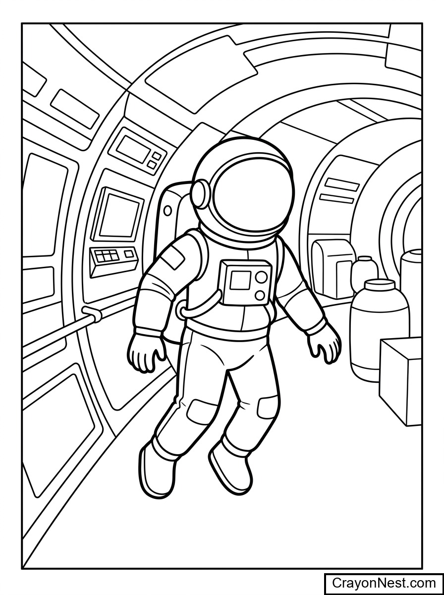 Space and Science colouring sheets preview