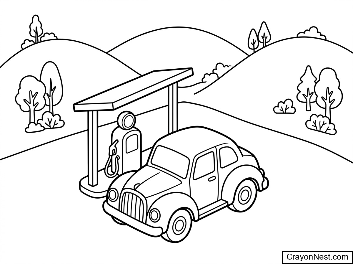 Road Vehicles colouring sheets preview