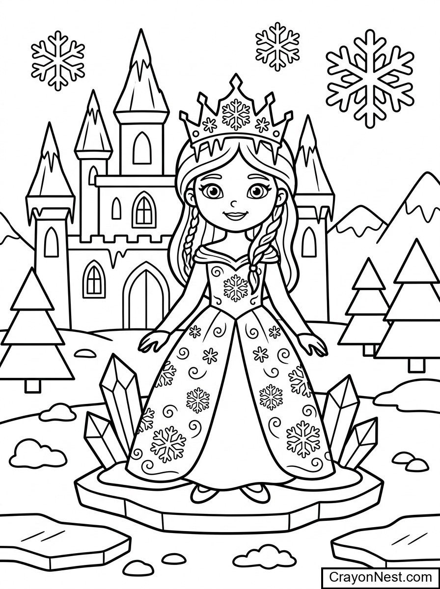 Princesses colouring sheets preview