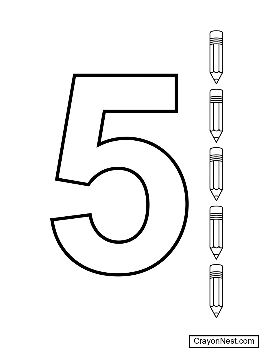 Numbers colouring sheets preview