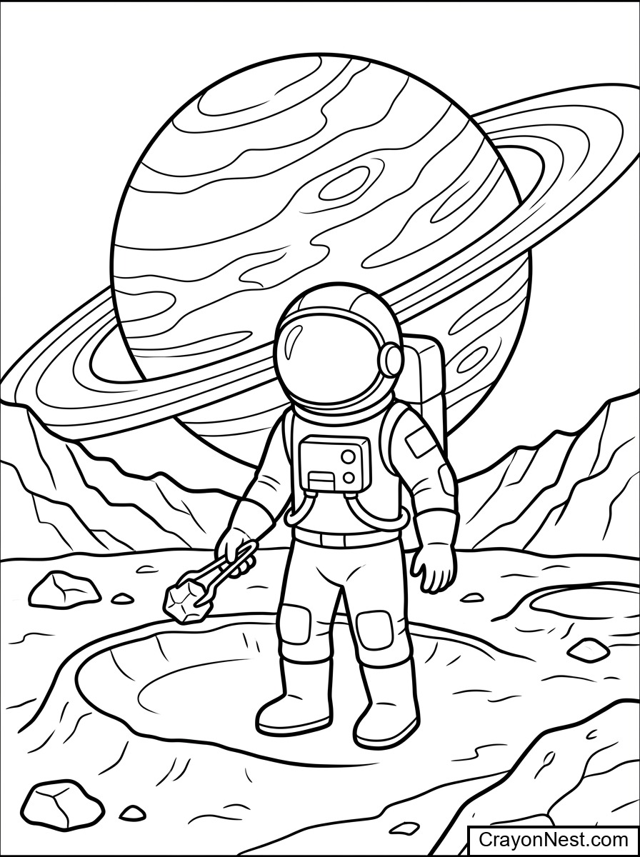 Space colouring sheets preview
